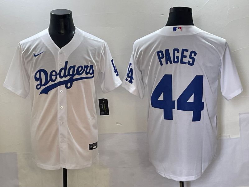 Men 2025 Los Angeles Angels #44 Pages White Game Nike MLB Jersey style 1